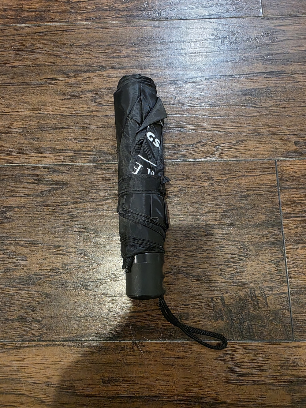 Compact Black Folding Umbrella With GSH Brand Symbol